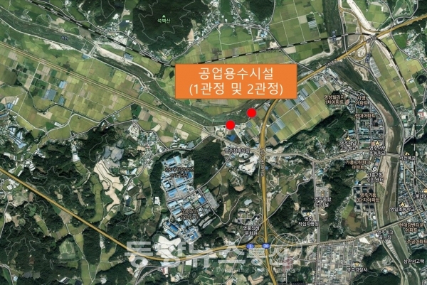 SK가흥산업단지 공업용수시설 위치(사진=영주시 제공)