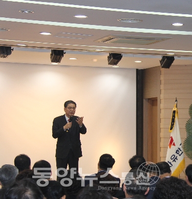자유한국당 대구시 당원교육에 참석한 곽상도 의원(사진=서주호 기자)