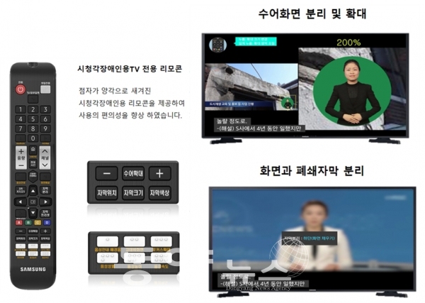 시·청각장애인을 위한 삼성 Full HD TV(사진=시청자미디어재단 홈피 캡처)