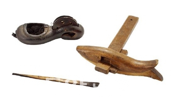 2월의 해양유물 한선(韓船) 제작 도구, 국립해양박물관 소장.(사진= 인천시 제공)